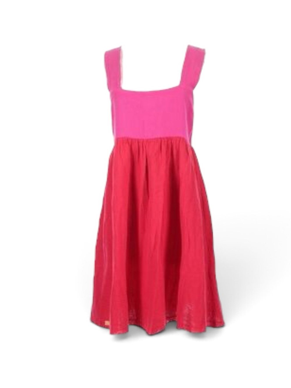 Natural Life Tricia Pink Red Cotton Gauze Midi Dress Colorblock Fairy Boho Med